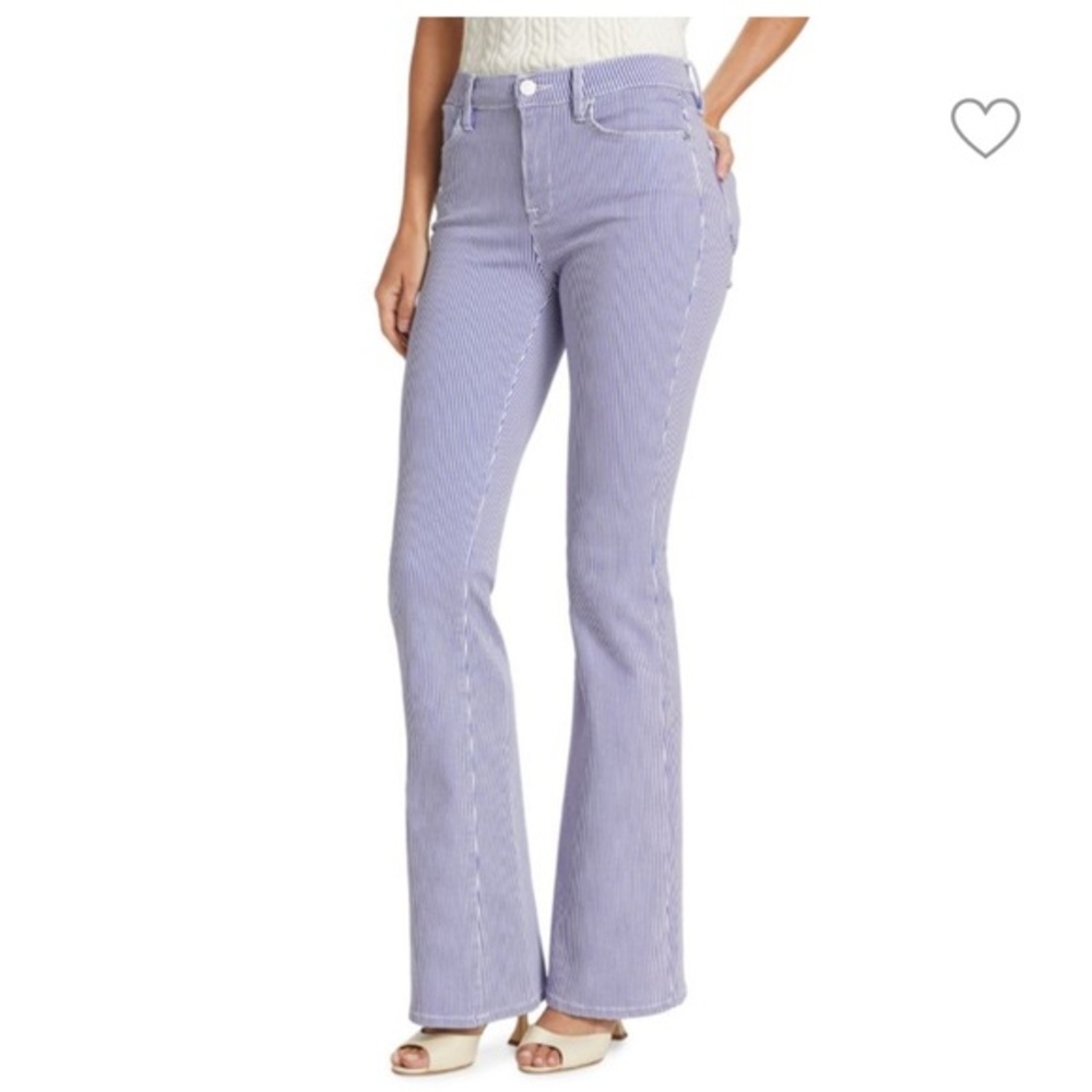 FRAME Denim jeans  Le High Flare- Blue & White Stripe.